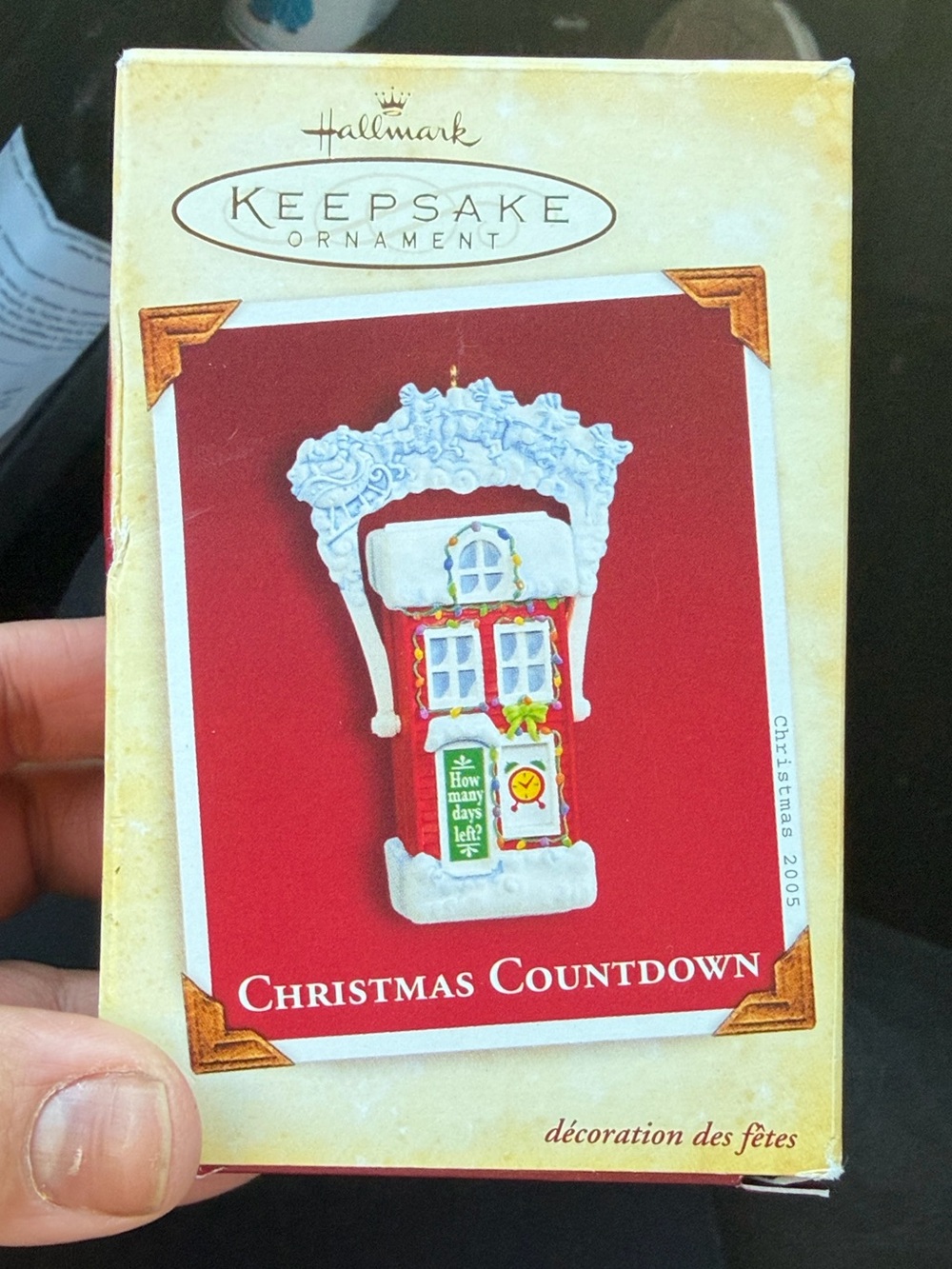 Hallmark Keepsake Christmas Countdown Ornament - Red & White with Green Accents
